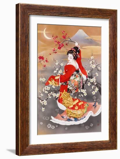 Tsuru Kame (Variant 2)-Haruyo Morita-Framed Art Print