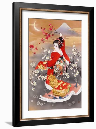 Tsuru Kame (Variant 2)-Haruyo Morita-Framed Art Print