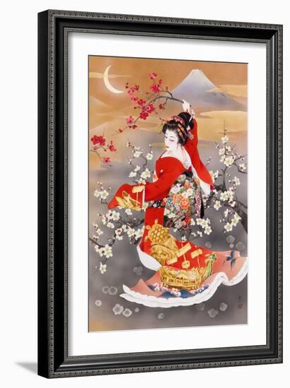 Tsuru Kame (Variant 2)-Haruyo Morita-Framed Art Print