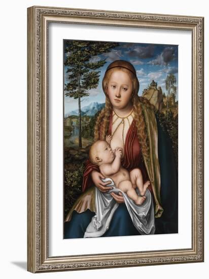 Tthe Virgin Suckling the Child-Lucas Cranach the Elder-Framed Giclee Print