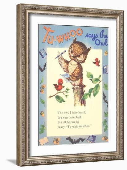 Tu-Whoo Says Owl-null-Framed Art Print