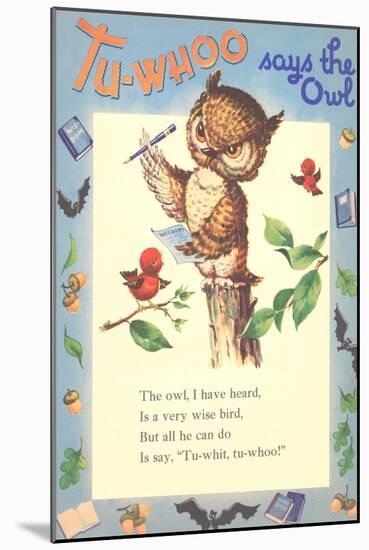 Tu-Whoo Says Owl-null-Mounted Art Print