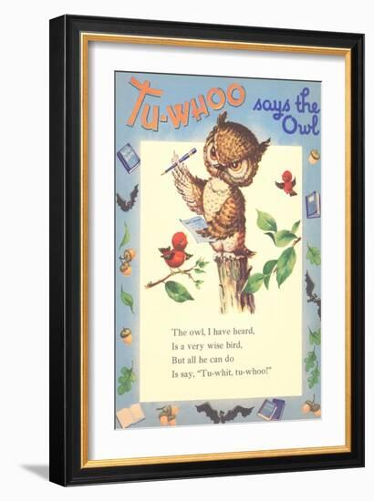 Tu-Whoo Says Owl-null-Framed Art Print