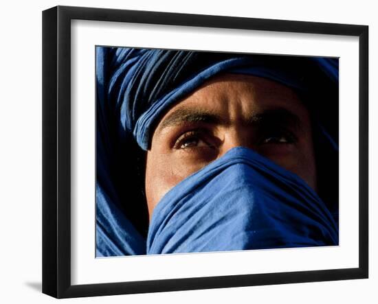 Tuareg Man, Erg Chebbi, Sahara Desert, Morocco-Peter Adams-Framed Photographic Print