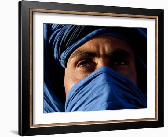 Tuareg Man, Erg Chebbi, Sahara Desert, Morocco-Peter Adams-Framed Photographic Print