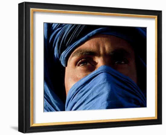 Tuareg Man, Erg Chebbi, Sahara Desert, Morocco-Peter Adams-Framed Photographic Print