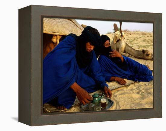 Tuareg Men Preparing for Tea Ceremony Outside a Traditional Homestead, Timbuktu, Mali-Ariadne Van Zandbergen-Framed Premier Image Canvas