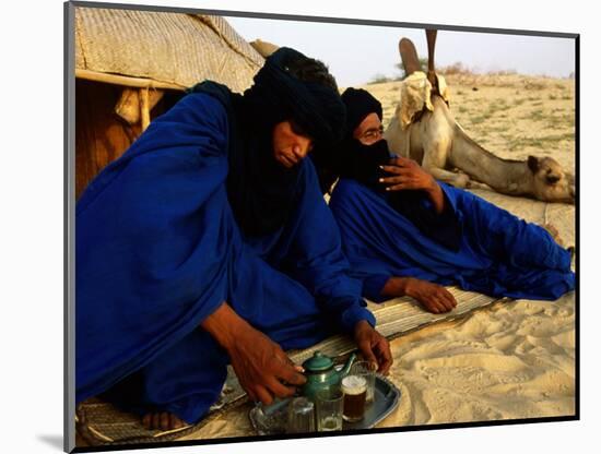 Tuareg Men Preparing for Tea Ceremony Outside a Traditional Homestead, Timbuktu, Mali-Ariadne Van Zandbergen-Mounted Photographic Print