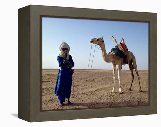 Tuareg Tribesman and Camel, Niger, Africa-Rawlings Walter-Framed Premier Image Canvas