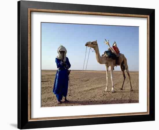 Tuareg Tribesman and Camel, Niger, Africa-Rawlings Walter-Framed Photographic Print