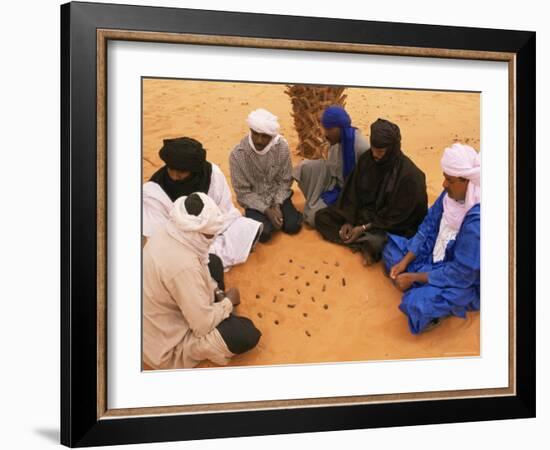 Tuaregs Playing Haraghba, Southwest Desert, Libya, North Africa, Africa-Nico Tondini-Framed Photographic Print