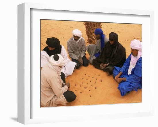 Tuaregs Playing Haraghba, Southwest Desert, Libya, North Africa, Africa-Nico Tondini-Framed Photographic Print