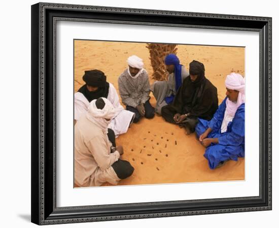 Tuaregs Playing Haraghba, Southwest Desert, Libya, North Africa, Africa-Nico Tondini-Framed Photographic Print