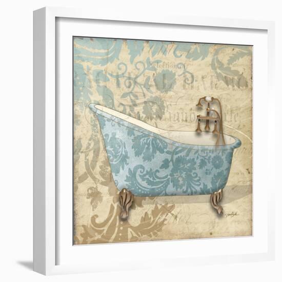 Tub Damask 1-Diane Stimson-Framed Art Print