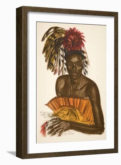 Tuba, Chef Matchaga (Niangara (Haut Ouelle), from Dessins Et Peintures D'afrique, Executes Au Cours-Alexander Yakovlev-Framed Giclee Print