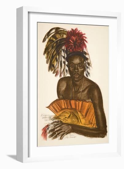 Tuba, Chef Matchaga (Niangara (Haut Ouelle), from Dessins Et Peintures D'afrique, Executes Au Cours-Alexander Yakovlev-Framed Giclee Print