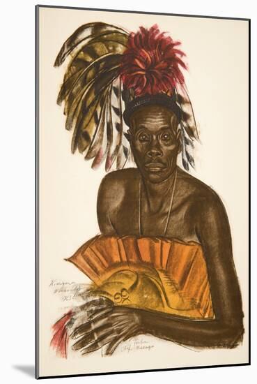 Tuba, Chef Matchaga (Niangara (Haut Ouelle), from Dessins Et Peintures D'afrique, Executes Au Cours-Alexander Yakovlev-Mounted Giclee Print