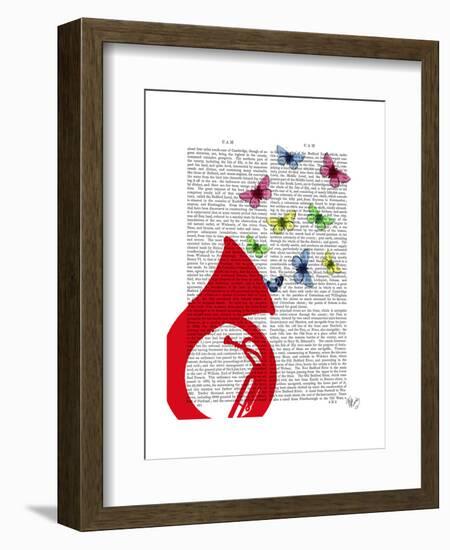 Tuba with Butterflies-Fab Funky-Framed Art Print