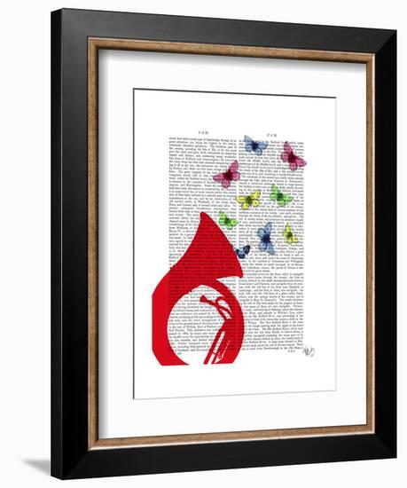 Tuba with Butterflies-Fab Funky-Framed Art Print