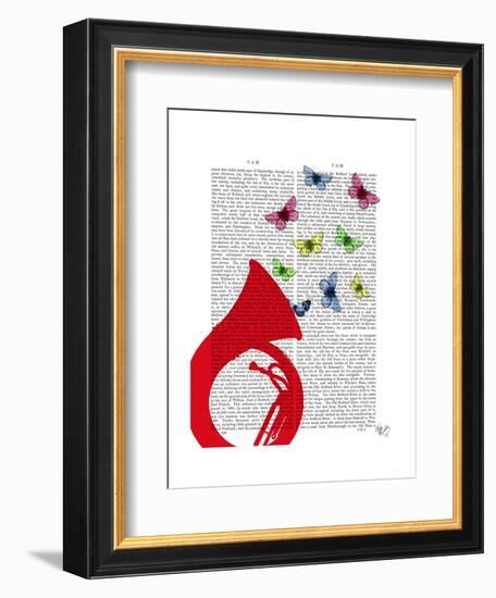 Tuba with Butterflies-Fab Funky-Framed Art Print