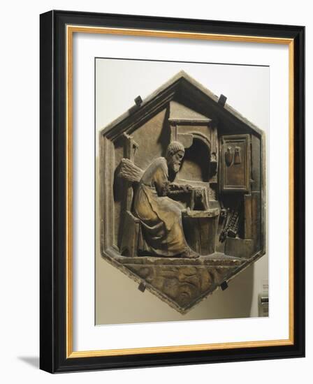 Tubalkain, the First Blacksmith Artisan Working Copper and Iron-Andrea Pisano-Framed Giclee Print