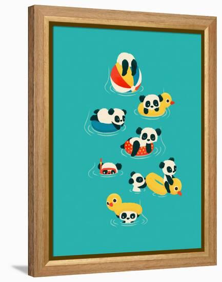 Tubing Pandas-Jay Fleck-Framed Stretched Canvas