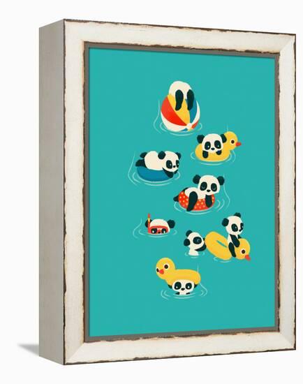 Tubing Pandas-Jay Fleck-Framed Stretched Canvas