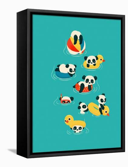 Tubing Pandas-Jay Fleck-Framed Stretched Canvas