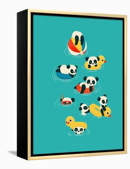 Tubing Pandas-Jay Fleck-Framed Stretched Canvas