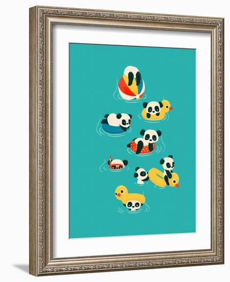 Tubing Pandas-Jay Fleck-Framed Art Print