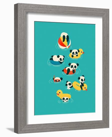 Tubing Pandas-Jay Fleck-Framed Art Print