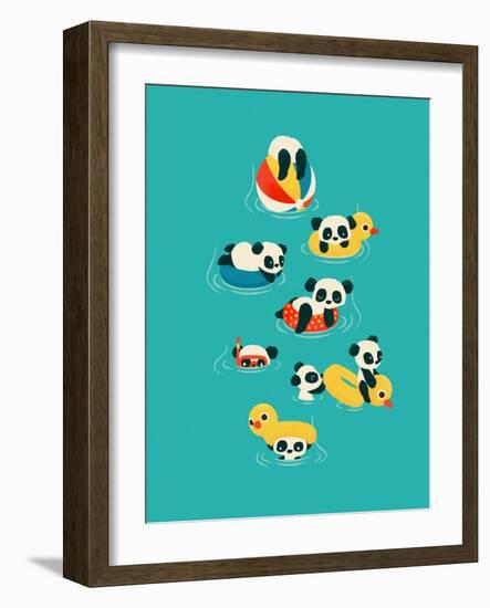 Tubing Pandas-Jay Fleck-Framed Art Print