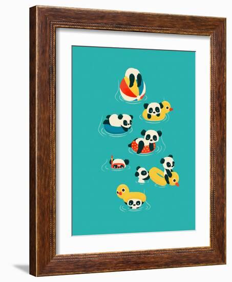 Tubing Pandas-Jay Fleck-Framed Art Print