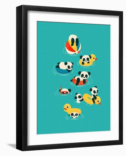 Tubing Pandas-Jay Fleck-Framed Art Print