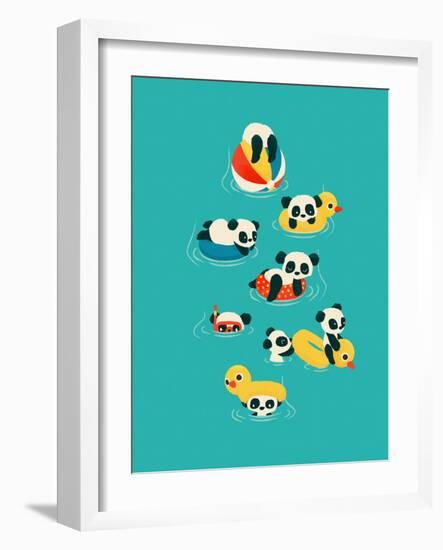 Tubing Pandas-Jay Fleck-Framed Art Print