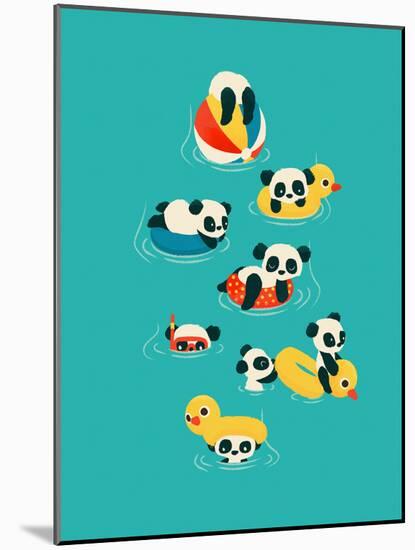 Tubing Pandas-Jay Fleck-Mounted Art Print