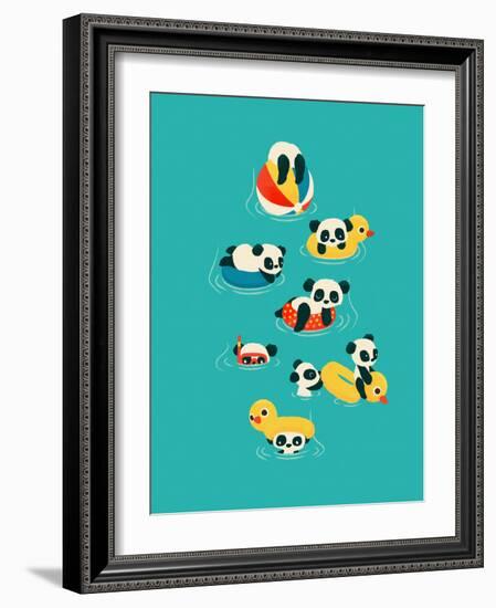 Tubing Pandas-Jay Fleck-Framed Art Print