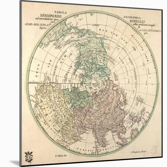 Tubula Geographica, Hemisphaerii Borealis, 1762-I.C. Rhode-Mounted Giclee Print