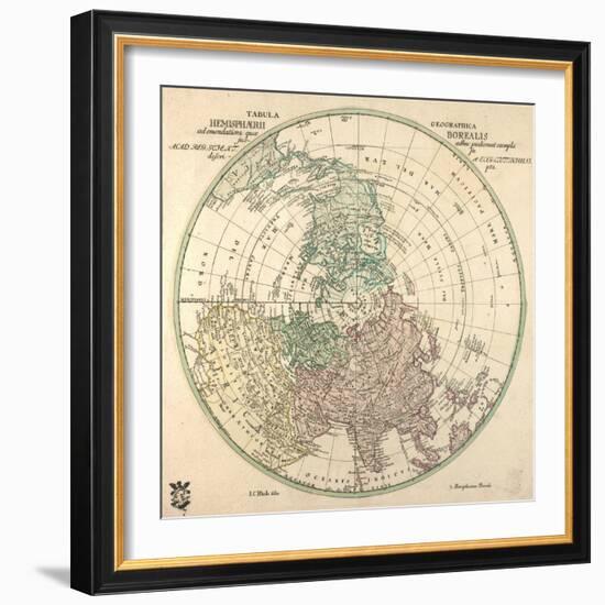 Tubula Geographica, Hemisphaerii Borealis, 1762-I.C. Rhode-Framed Giclee Print