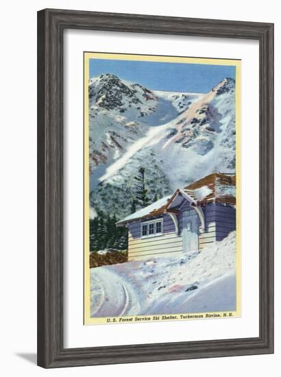 Tuckerman Ravine, NH - View of a US Forest Service Ski Shelter-Lantern Press-Framed Art Print