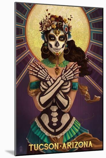 Tucson, Arizona - Day of the Dead Crossbones-Lantern Press-Mounted Art Print