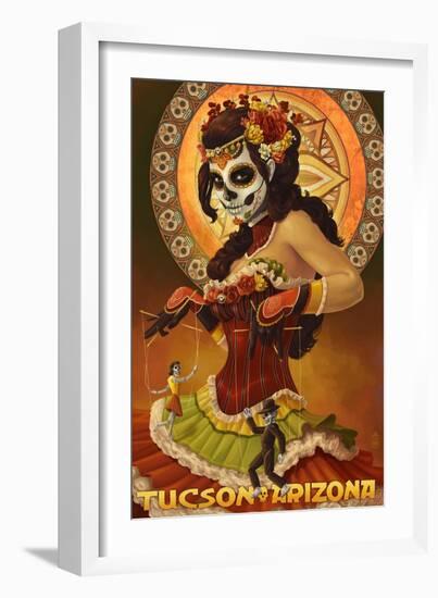 Tucson, Arizona - Day of the Dead Marionette-Lantern Press-Framed Premium Giclee Print