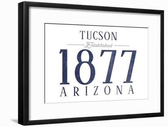 Tucson, Arizona - Established Date (Blue)-Lantern Press-Framed Art Print