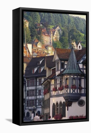 Tudor Exterior of Buildings in Town of St Gallen in Switzerland-John Miller-Framed Premier Image Canvas