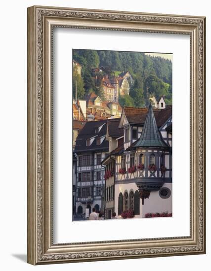 Tudor Exterior of Buildings in Town of St Gallen in Switzerland-John Miller-Framed Photographic Print