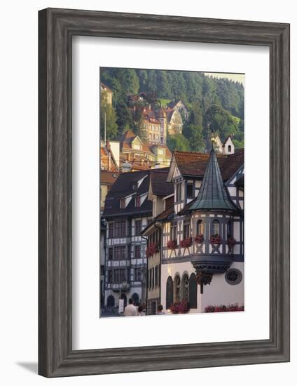 Tudor Exterior of Buildings in Town of St Gallen in Switzerland-John Miller-Framed Photographic Print