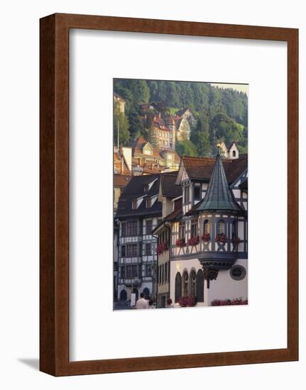 Tudor Exterior of Buildings in Town of St Gallen in Switzerland-John Miller-Framed Photographic Print