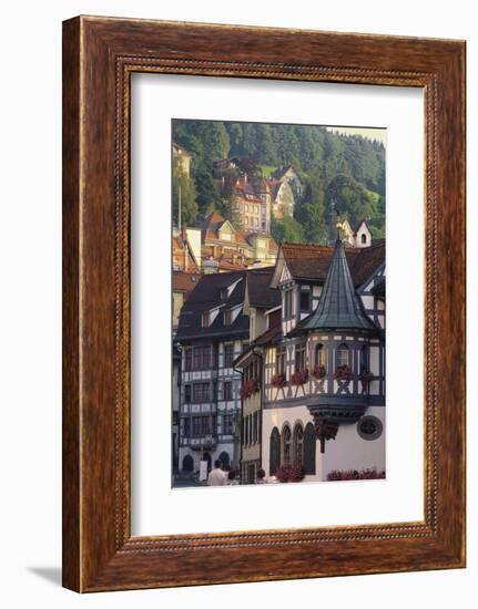 Tudor Exterior of Buildings in Town of St Gallen in Switzerland-John Miller-Framed Photographic Print