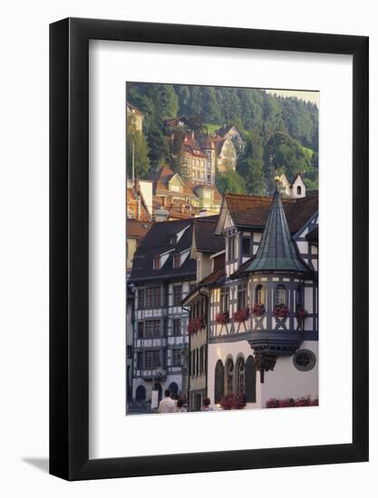 Tudor Exterior of Buildings in Town of St Gallen in Switzerland-John Miller-Framed Photographic Print