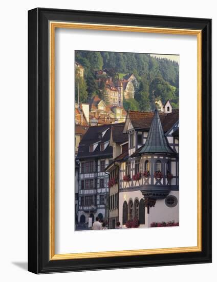 Tudor Exterior of Buildings in Town of St Gallen in Switzerland-John Miller-Framed Photographic Print